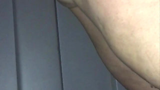 Curvy Brunette Going to the Toilet Four Times