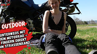 Secretly Fingered on a Biker Tour Until a Double Orgasm!