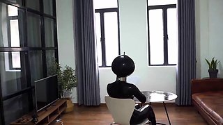 Solo fetish hoe toys her pussy with cucumber and loves it