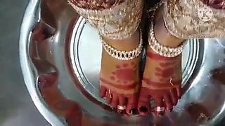 Indian mistress has her feet worshipped by slave