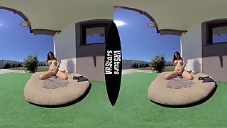 Busty Teen Sunbathes With A Voyeur Spying - Big Tits Babe Solo Masturbation 3D Porn