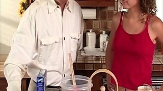 Kitchen sex scene from vintage movie