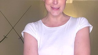 Cute amateur brunette naughty in solo jerking show on camera