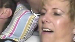 Big boobs blonde milf big dick sucking threesome in the bedroom
