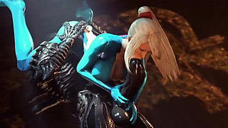 Unknown Planet 9 - Busty Samus Aran gets her pussy tore open by a big alien monster dick