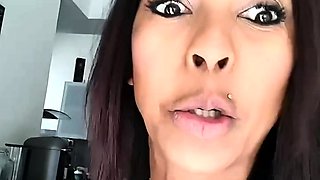 Sexy brunette amateur sucking and fucking cock naked outdoor