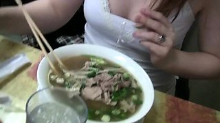 Toilet slut sucking cock