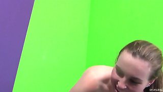 The curious college gal Britney Amber squirts away during her casting