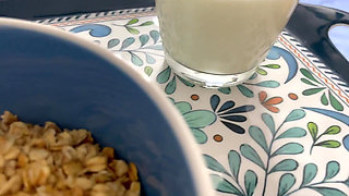 Breakfast in bed with extra cream