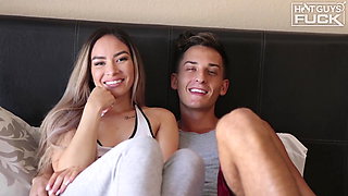 Big Booty Latina Takes Monster White Teen Cock