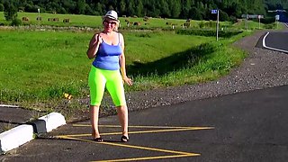 Yellow Leggings - Big Ass Walk on Road