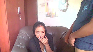Behind the Scenes of Hijab Office MILF Had a Visitor Neighbor Boy