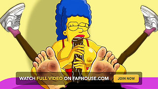 Wife Cheats on Her Husband with a Fitness Trainer. Cartoon. Simpsons Parody