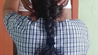 Chennai College Girl with Uniform Standing Romance with Tution Teacher in Home in Holiday