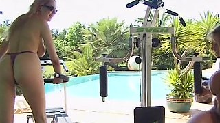 Big boobed muscled French MILF enjoys dick in ass