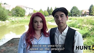 Captivating Stanley and Miss's natural tits porn