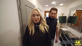 Hot Blonde Wives Vera Jarw & Veronica Leal Share a Big Cock in Kinky Swinger POV Sex
