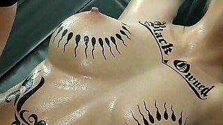 Madruga3d Nymphomaniac Slut Intensely Fucked by Double Monster Black Cocks, Hot Ass Swallowing Cum, Dirty Pussy Drenched in Cum
