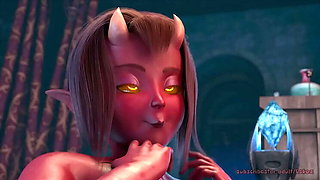 Hot Lesbian Demon Vore - Devil's Cookie Swallows Tiny Shrunken Woman (Eskoz)
