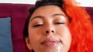 Colorful Hair Girl Does a Great Deep Throat P6