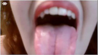 Redhead Smoking In Black Babydoll Nightie