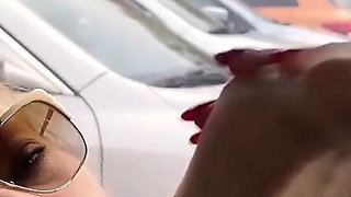 Story #12. Blonde MILF Licks the Driver's Feet and Sniffs Socks. Foot Fetish Car.