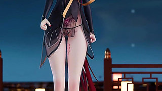 [mmd] 4K Yinyin-bingbing Korean Dance, Lingerie, Erotic Tattoo, Striptease