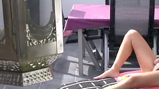 Sexy German blonde wife takes 2 peckers in her both holes
