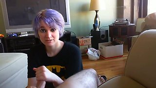 Cute teen relaxed handjob and CIM