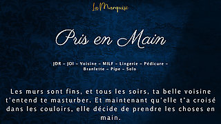 Your sexy neighbor hears you jerk off and doesn't resist - french audio porn