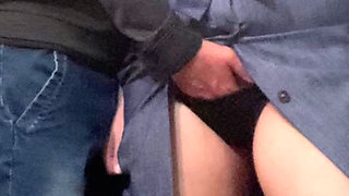 A Strange Old Man Perv in the Subway Play with My Pussy