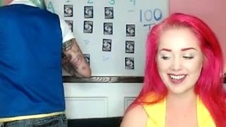 Amateur redhead shaves and masturbates