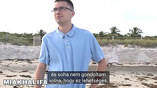 Mia Khalifa teaches virgin Hungarian girl how to fuck like a pro in HD porn video