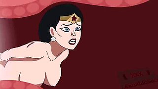 HoaXxx as Wonder Woman & Giganta Lesbian Hentai - Giantess Fuck with Dildo Orgasm