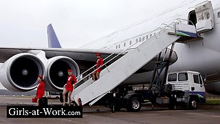 Foursome with the Air Hostesses in a Private Jet