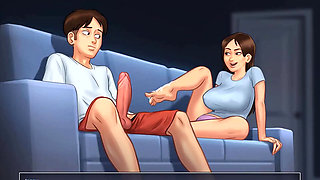 Summertime saga: stepsister caught her stepborther watching porn ep 106