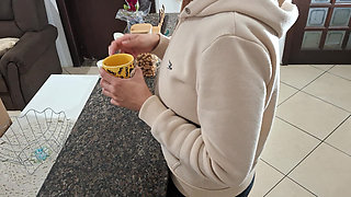 A Stepdaughter Is Surprised While Having Breakfast.