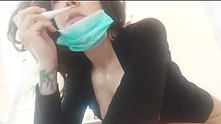 Suppository Thrust Into Ass by Huge Dildo