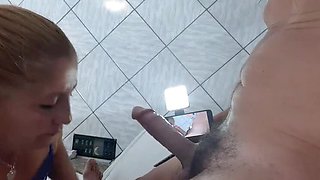 Amateur Blonde Latina with Big Natural Tits Takes Thick Cock Cumshot on Face