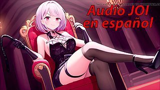 Spanish audio hentai JOI: Your new dominatrix humiliates you in multiple languages!