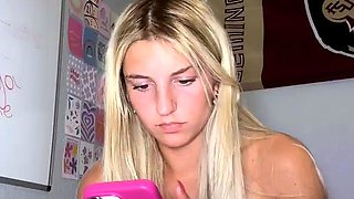 blonde teen pregnant girl has her pussy masturbated