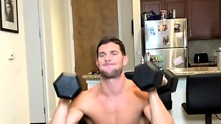 Gay muscley hunk solo shuffle