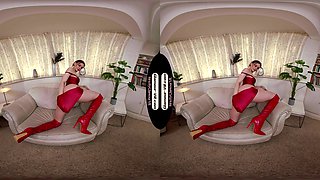 Georgia Brown Mistress In Red Provides Special Tease Show - 8k Vr