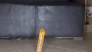 Big Black Ass Slut Anal Riding 8 Inch Dildo on Floor/black Amateur Anal Orgasm-hanifasexy