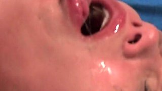 Extreme deepthroat fuck with young 18y teen slut