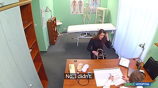 Long hair brunette Samantha J fucked on the hospital bed by a doctor