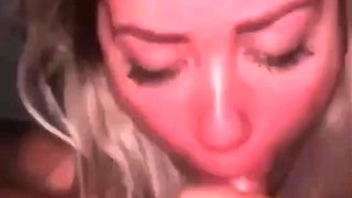 Extreme amateur pov blowjob with brunette babe