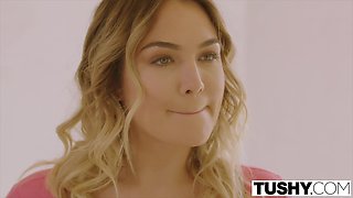 TUSHY Blair Williams Has A HOT Anal Lesson Threesome With Her Boss