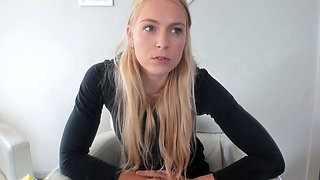 Blonde teen Sierras first erotic masturbation video
