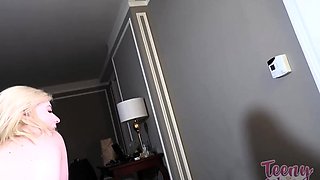 Amateur blonde teen sucks dick in hot pov blowjob sex tape